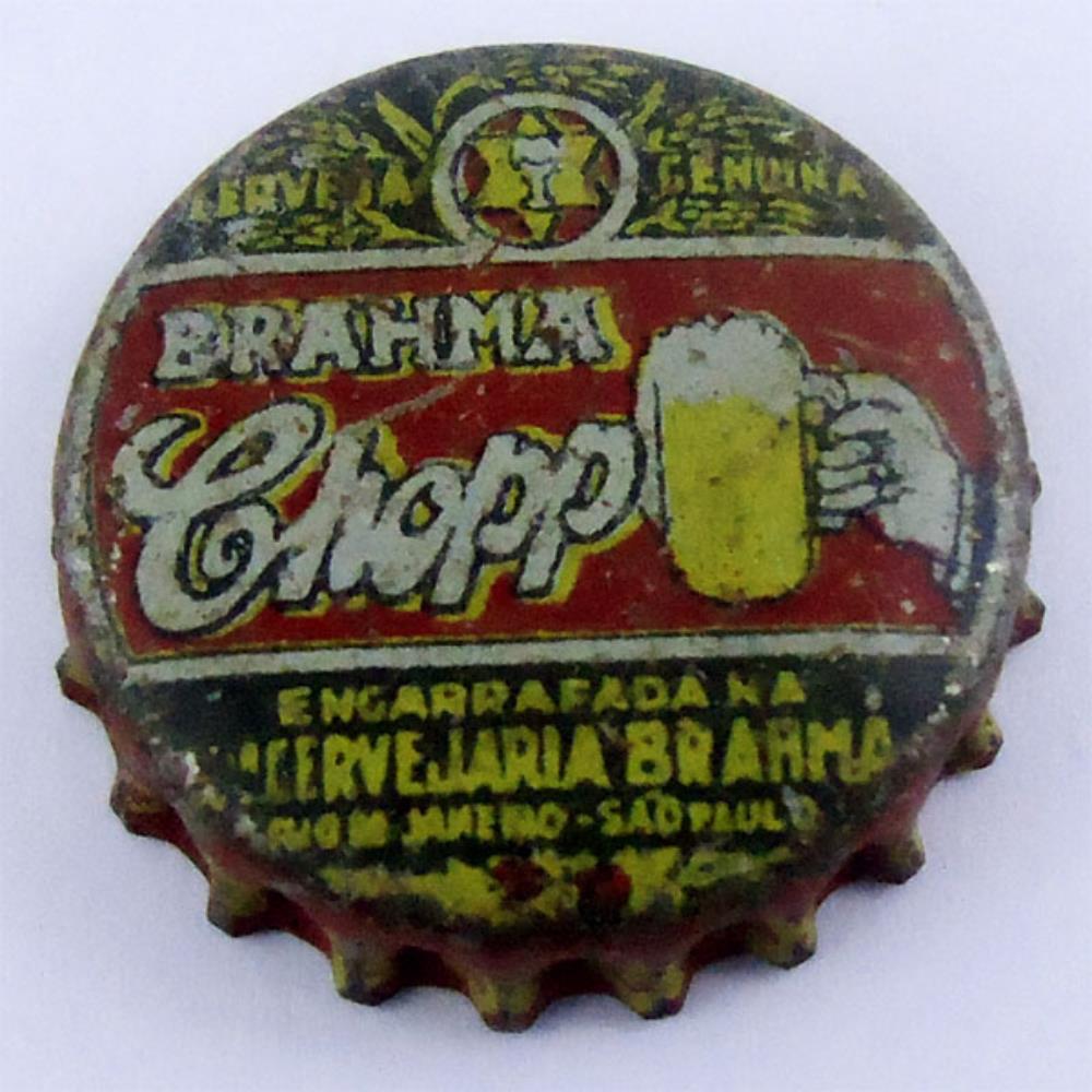 Brahma Chopp Cerveja Genuina Escrito em branco Déc