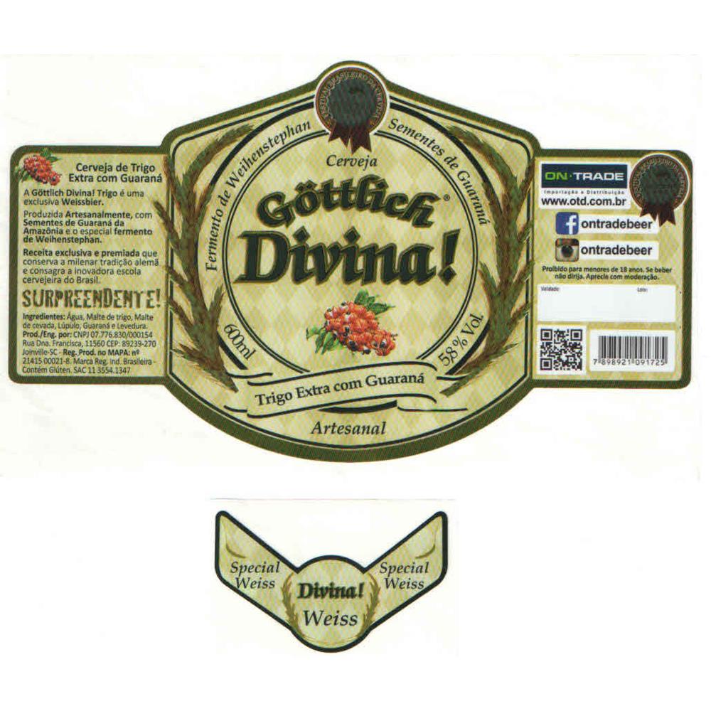 Gottlich Divina Trigo Extra com Guaraná 600 ml