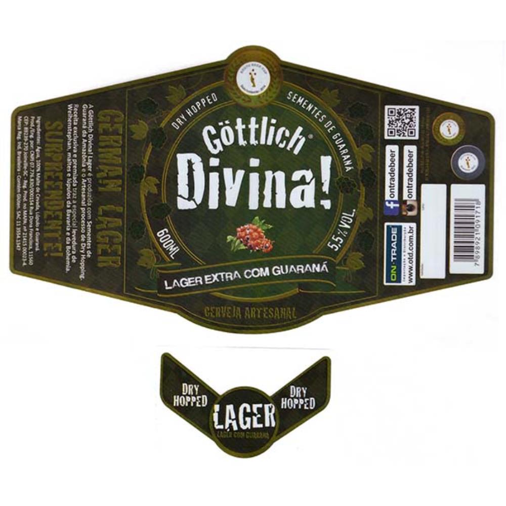 Gottlich Divina Lager Extra com Guaraná 600 ml Med