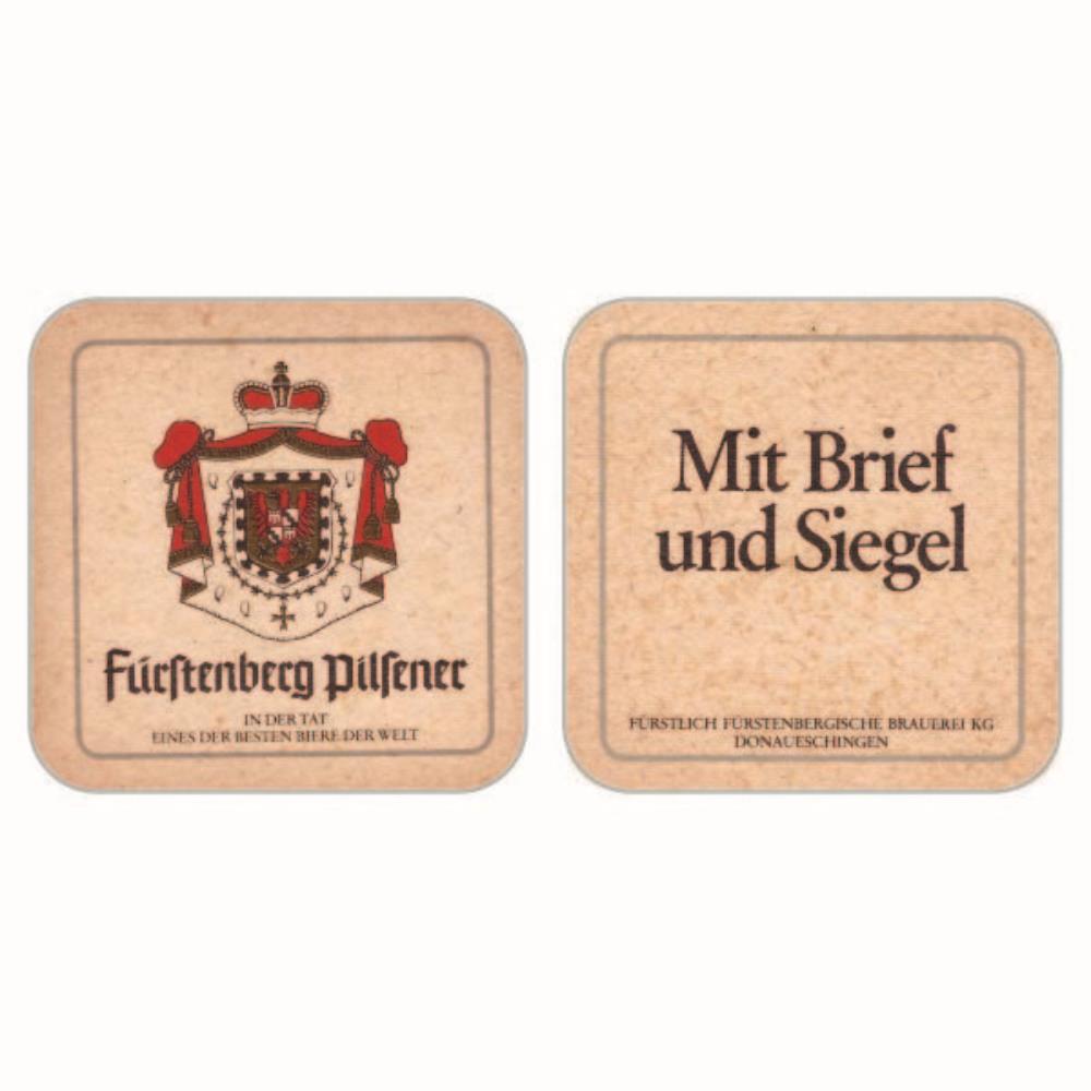 Alemanha Furstenberg Pilsener-Mit Brief und Siegel