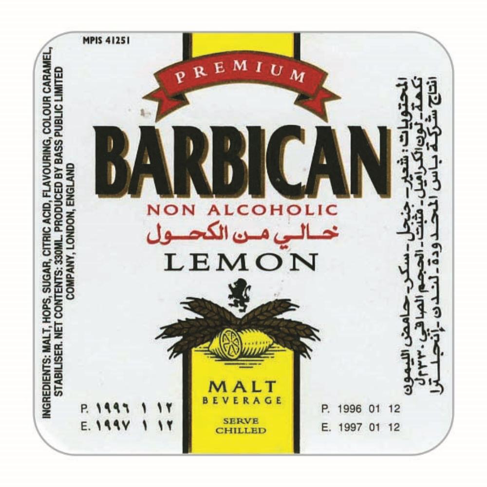 Inglaterra Barbican Non-Alcoholic Lemon