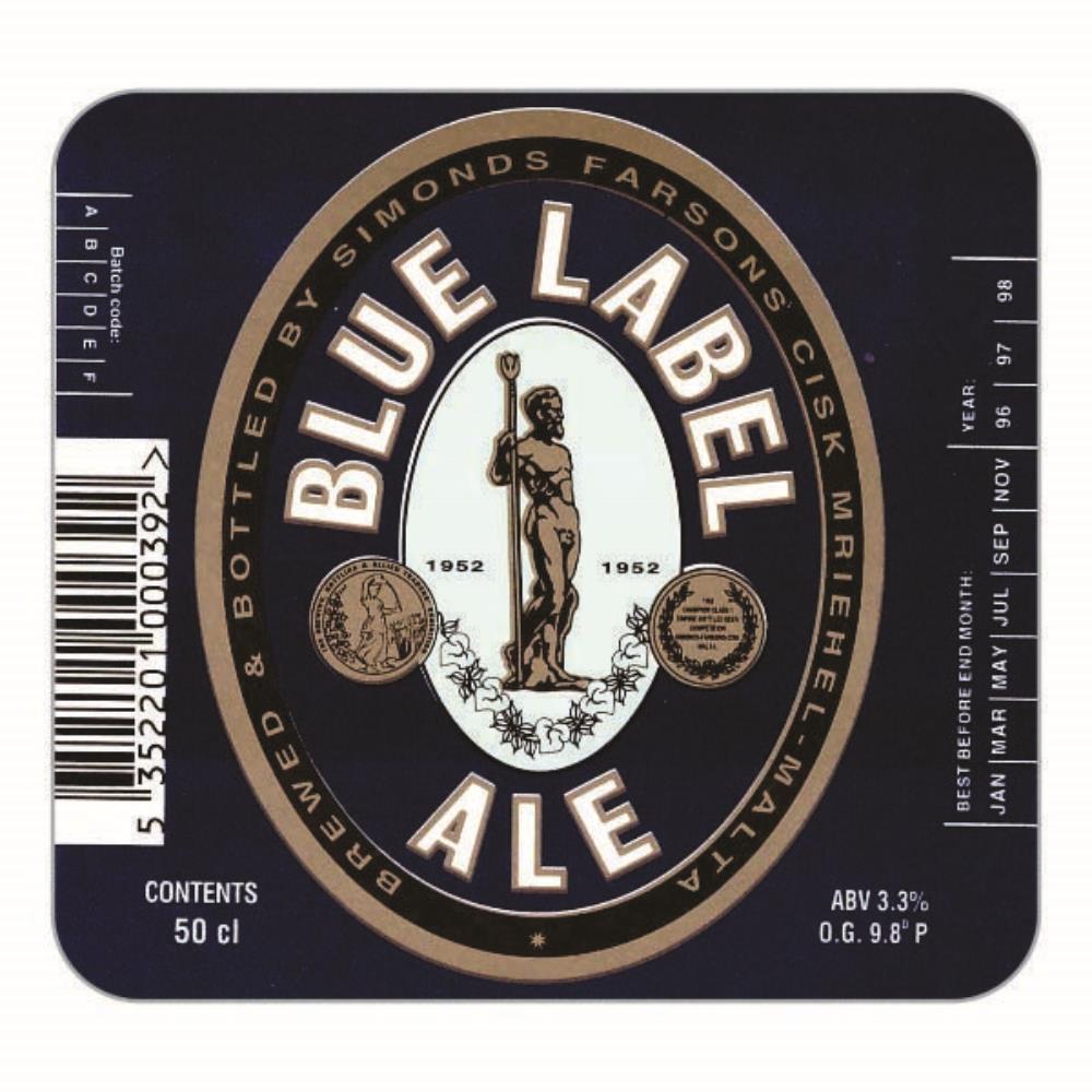 Malta Farsons Blue Label Ale 50cl