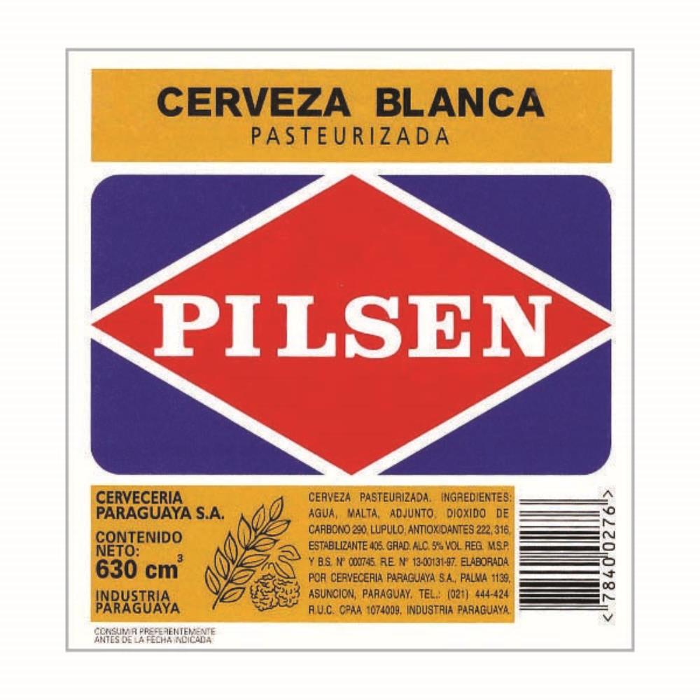 Paraguai Pilsen Cerveza Blanca 630cm³