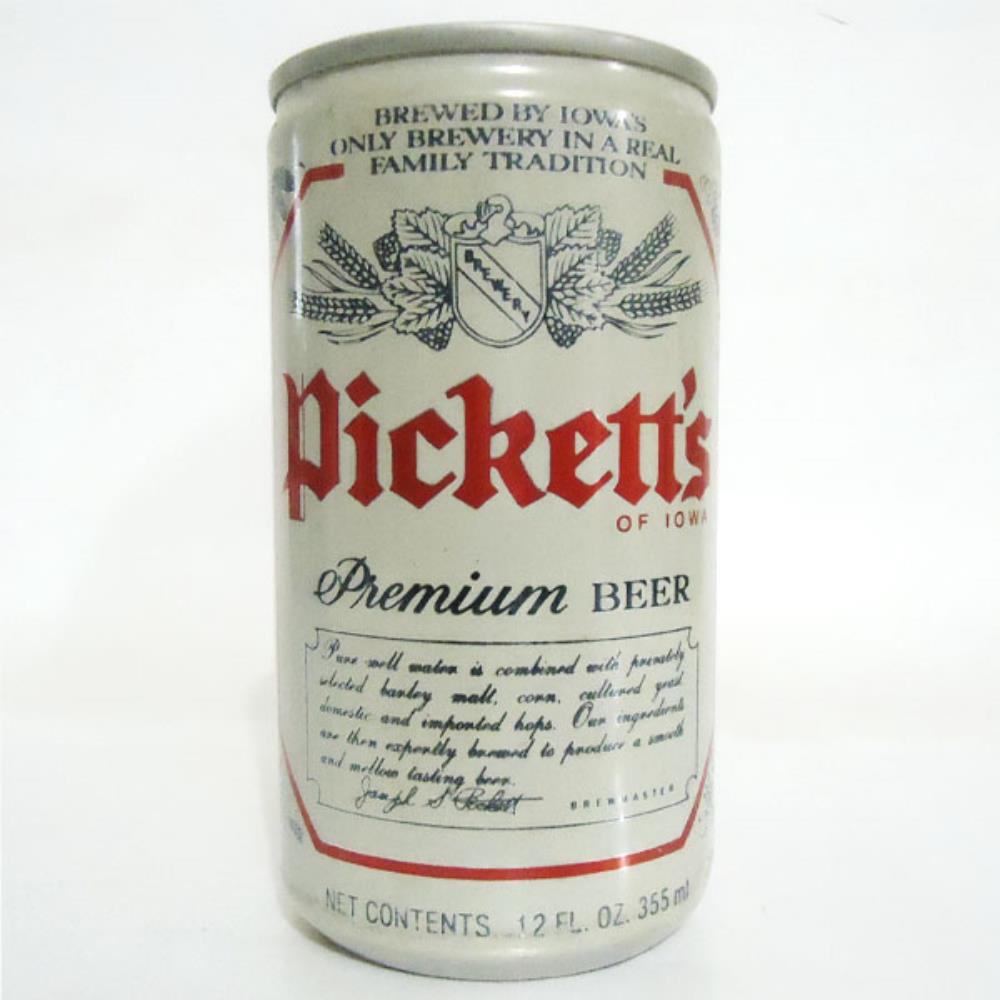Picketts Of Iowa Premium Beer