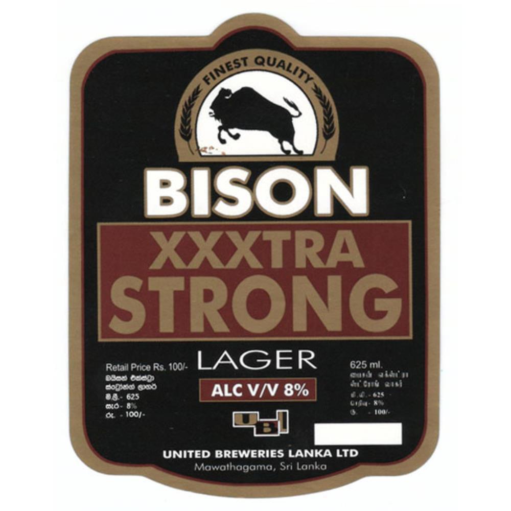 Sri Lanka Bison Xxxtra Strong Lager 625ml 100%
