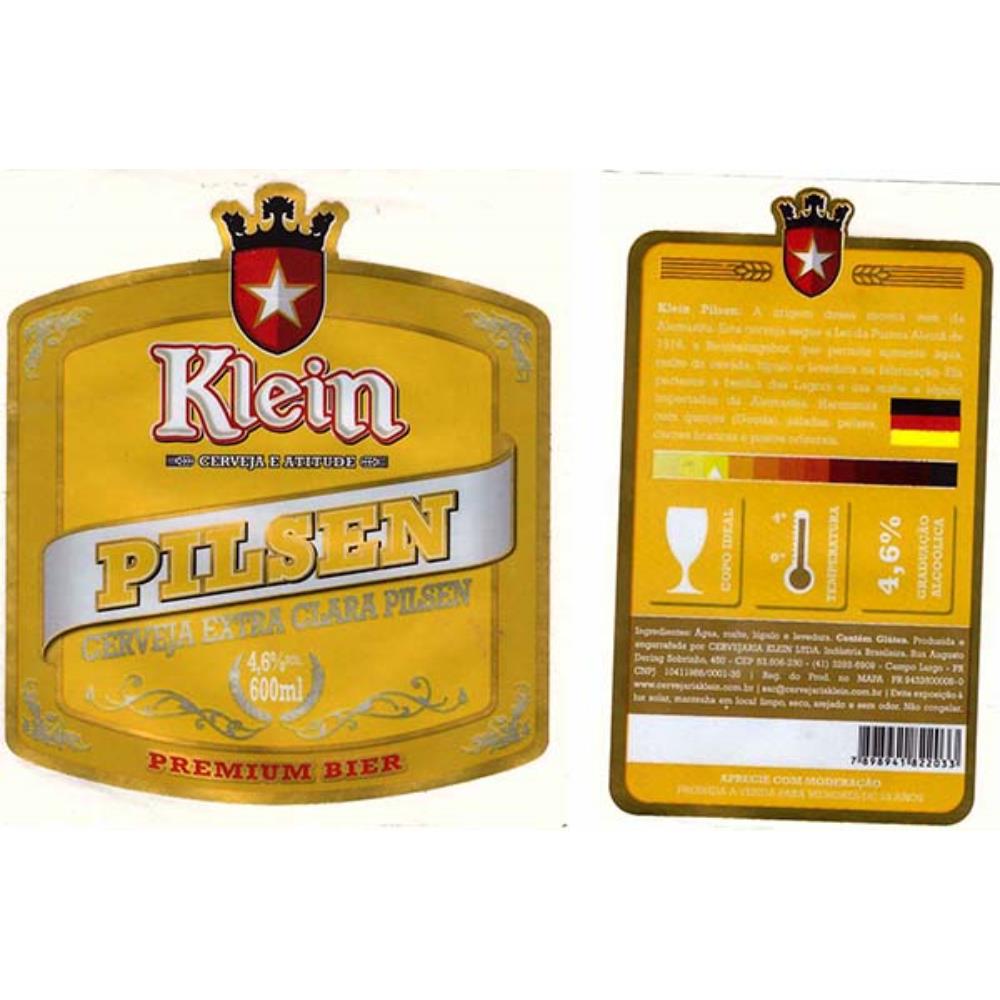 Klein Pilsen Cerveja e Atitude 600 ml