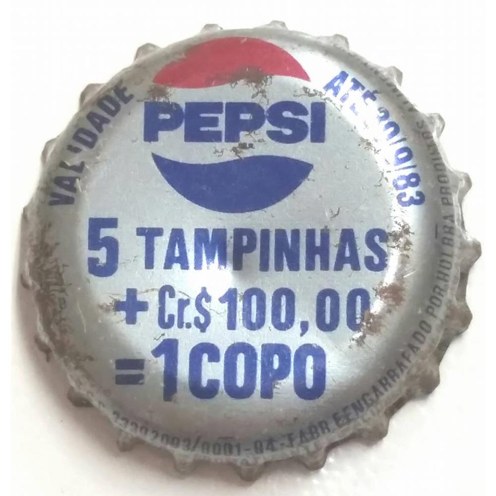 Pepsi Promoção 5 tampinhas + CR$ 120,00 = 1 copo