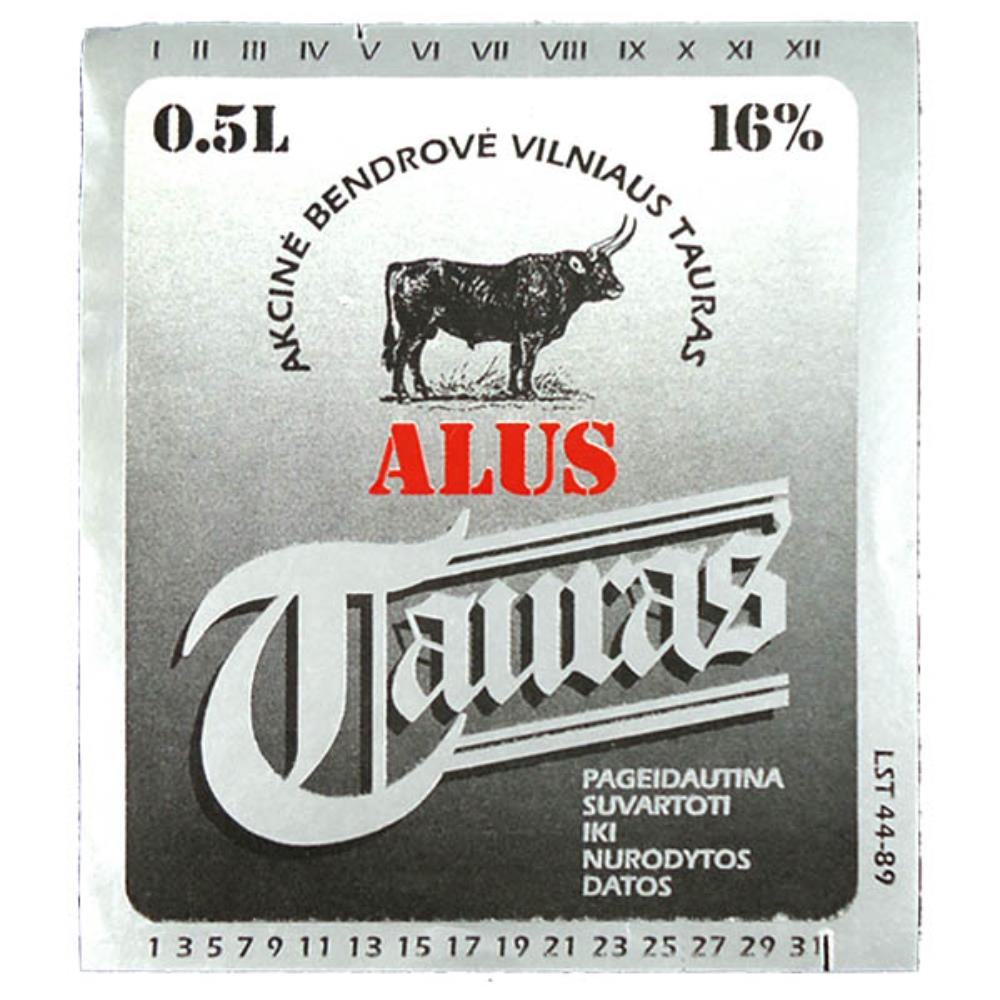 Rótulo de Cerveja Lituânia Tauras Alus