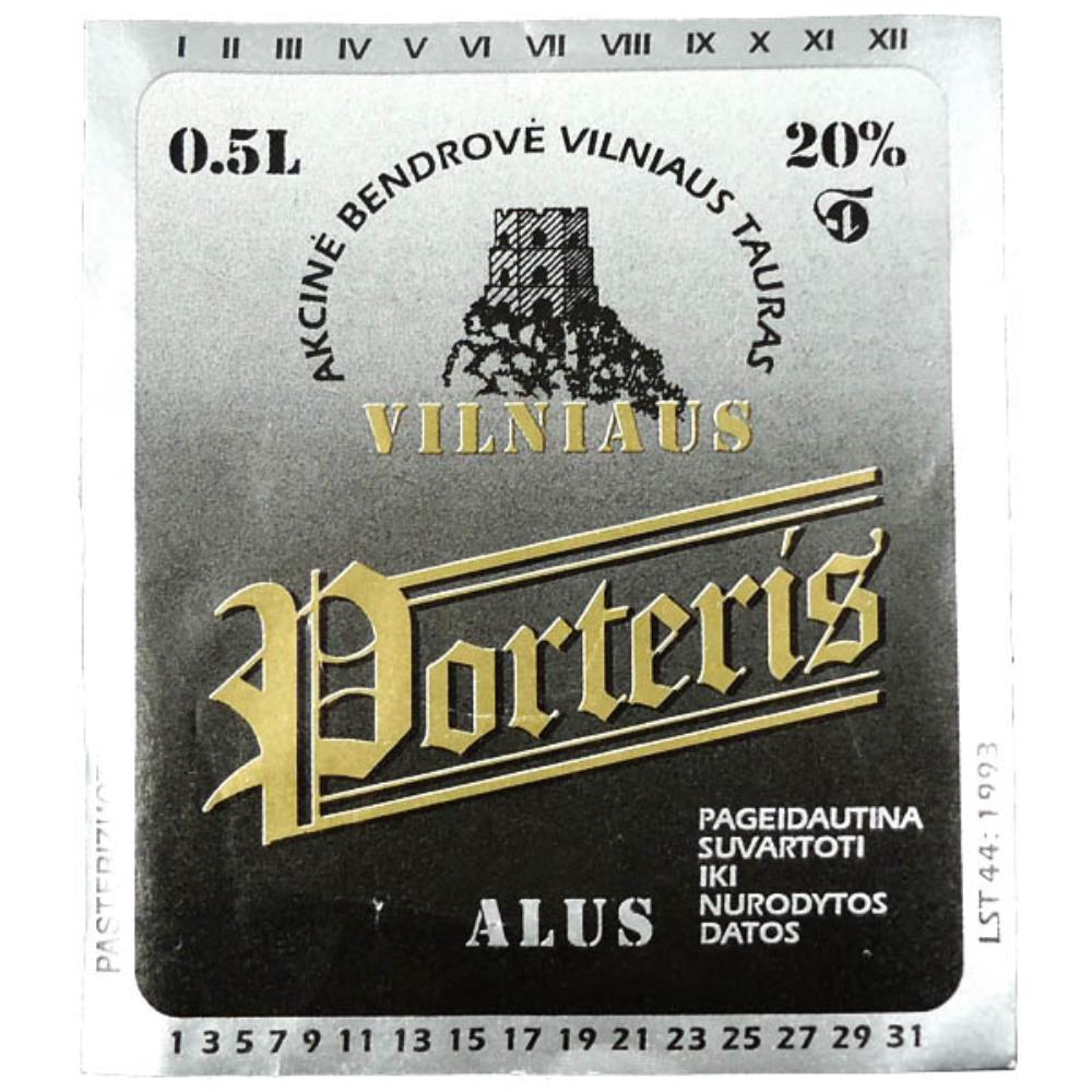 Rótulo de Cerveja Lituânia Tauras Porteris 2