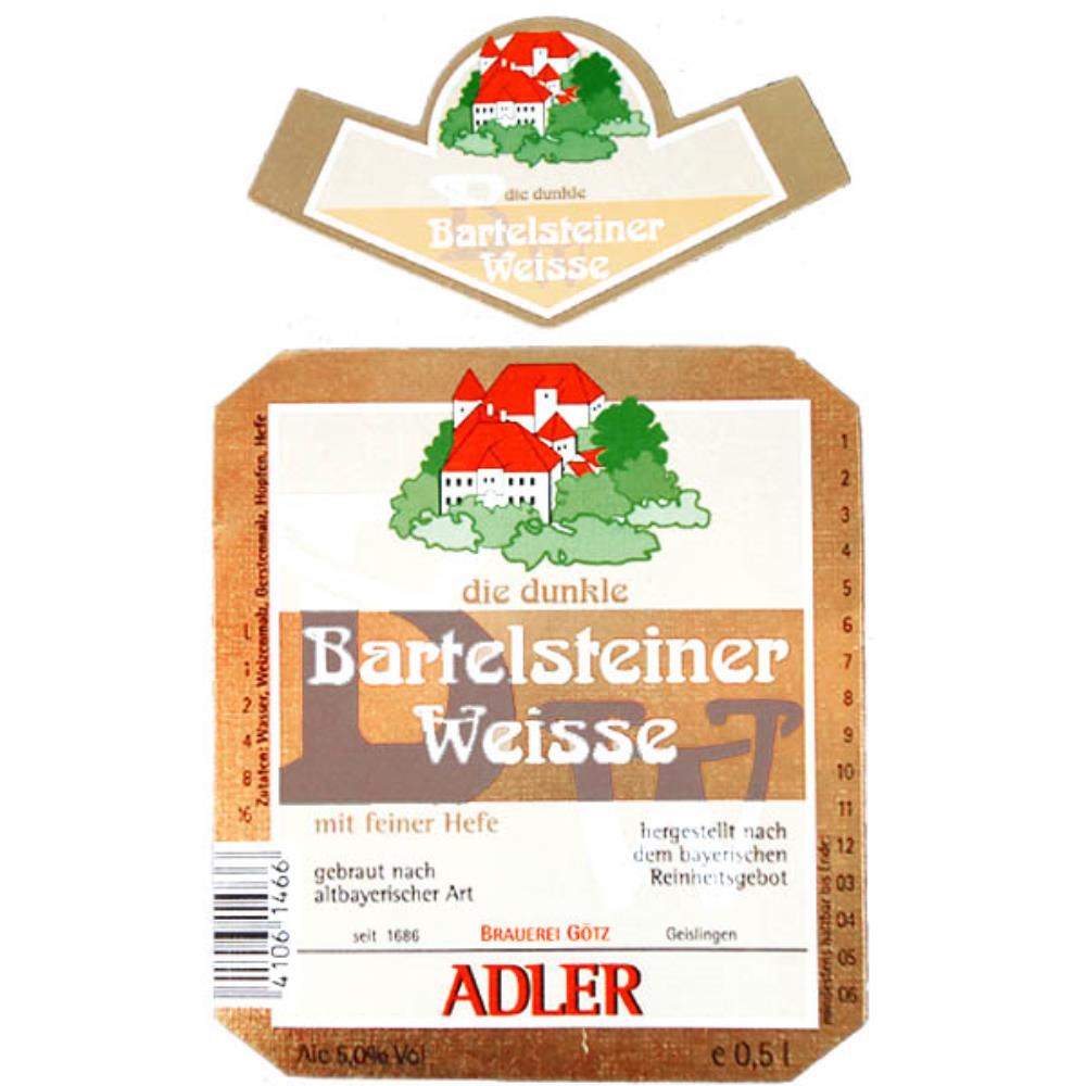 Rótulo de Cerveja Alemanha Adler Bartelsteiner Wei