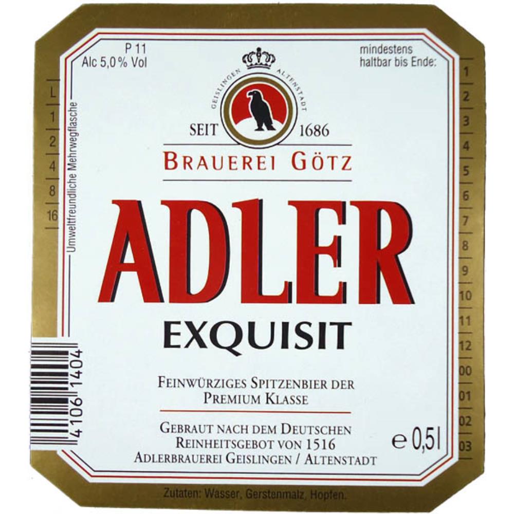 Rótulo de Cerveja Alemanha Adler Exquisit