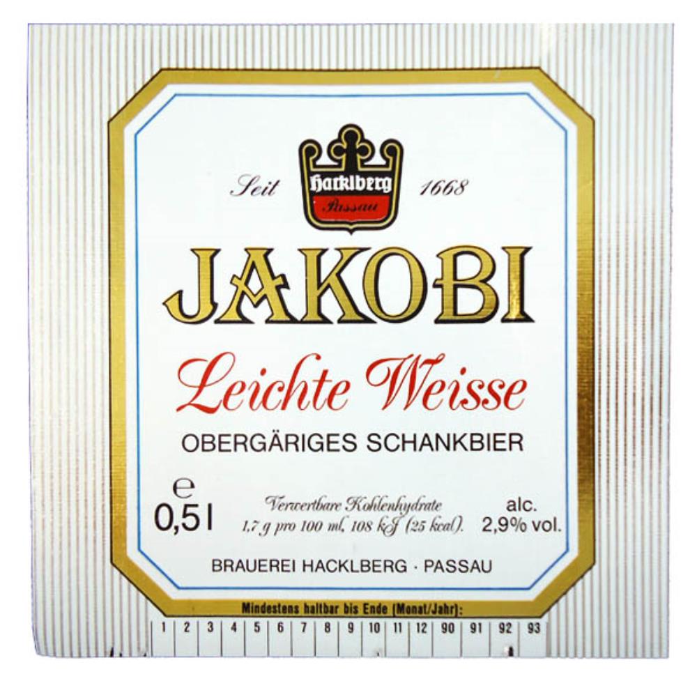 Rótulo de Cerveja Alemanha Hacklberg Jakobi Weisse