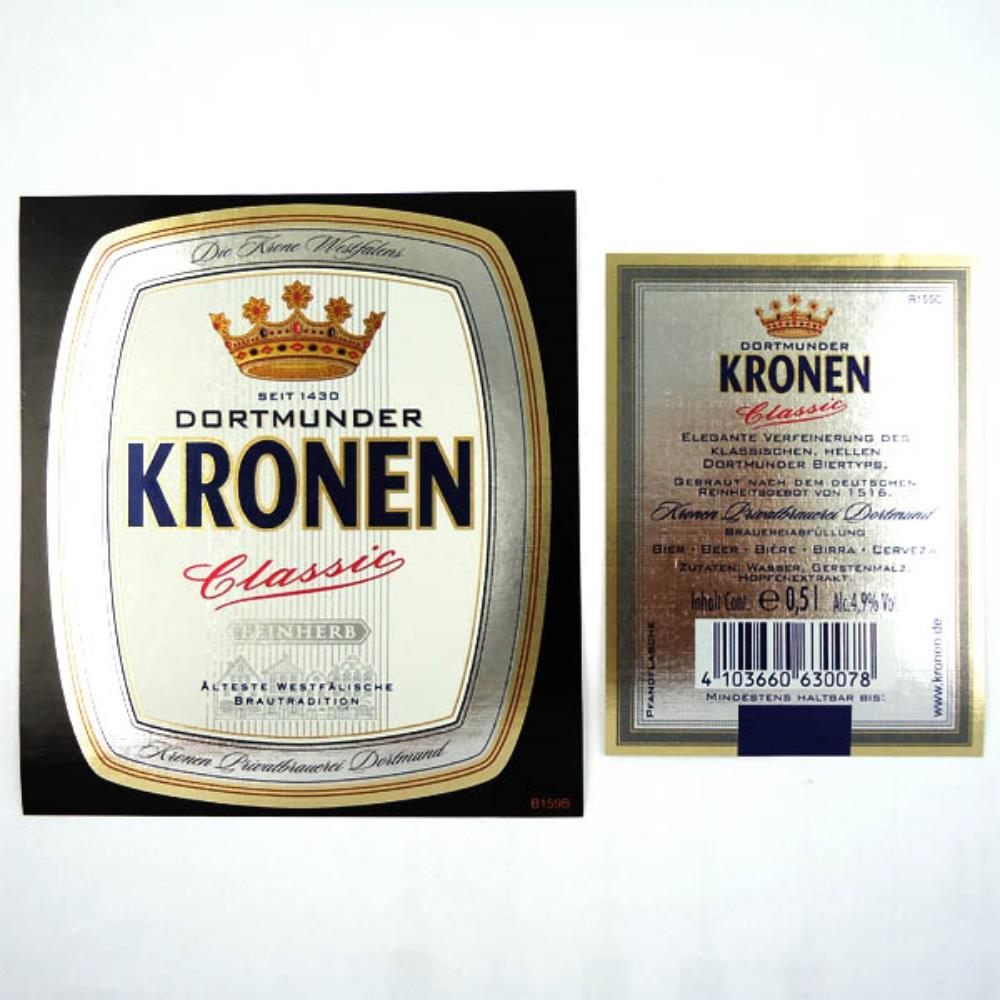 Rótulo de Cerveja Alemanha Kronen Classic Feinherb