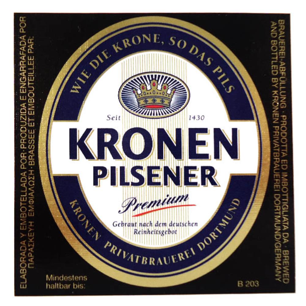 Rótulo de Cerveja Alemanha Kronen Pilsener
