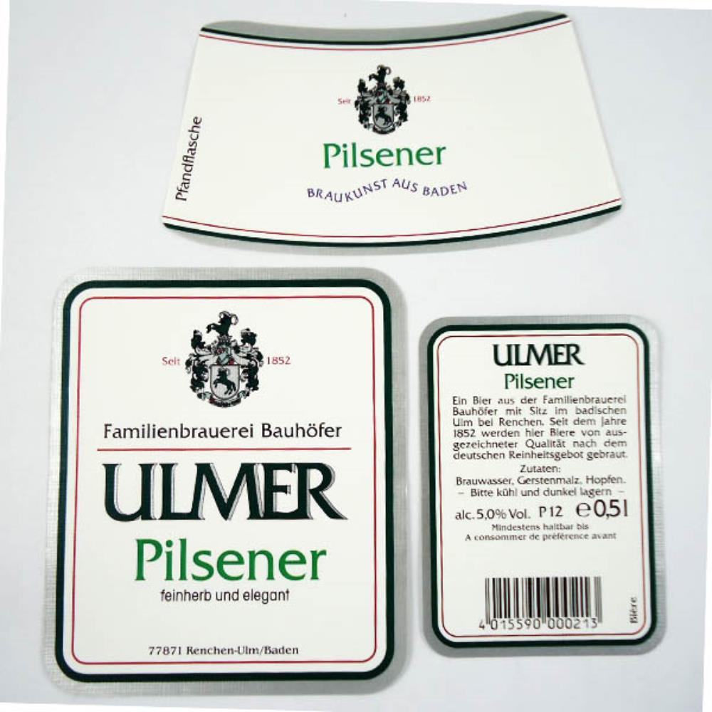 Rótulo de Cerveja Alemanha Ulmer Pilsener