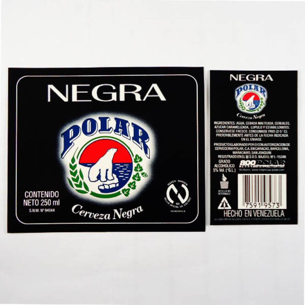 Rótulo de Cerveja Venezuela Polar Negra