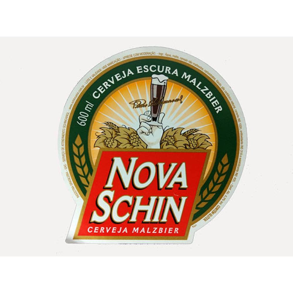 Rótulo de cerveja Nova Schin escura Malzbier 600ml