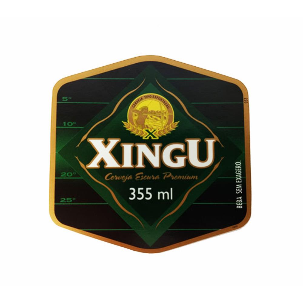 Rótulo de cerveja Xingu 355ml Beba sem exagero
