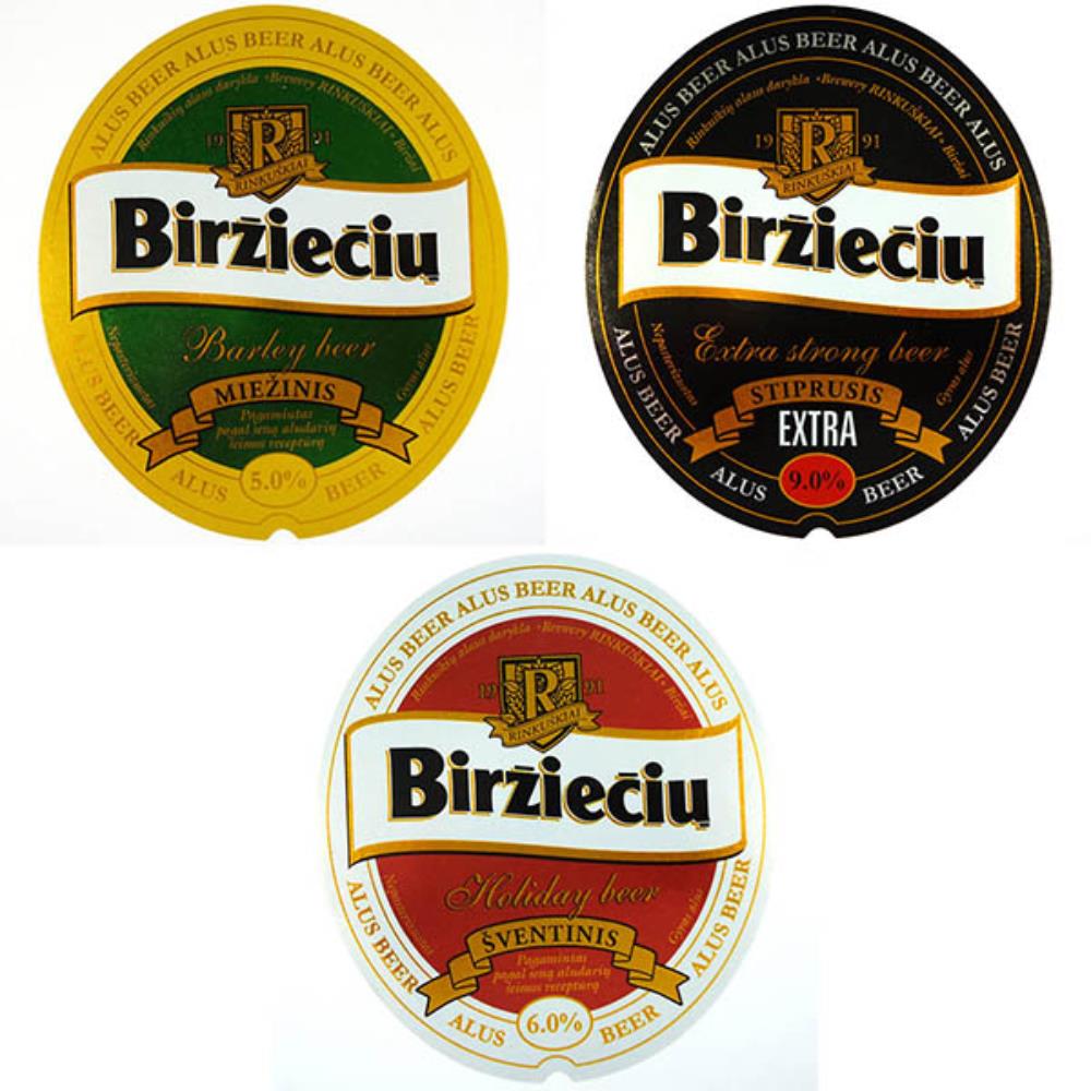 Rótulo de Cerveja Lituânia Rinkuskiai Birzieciu Lo