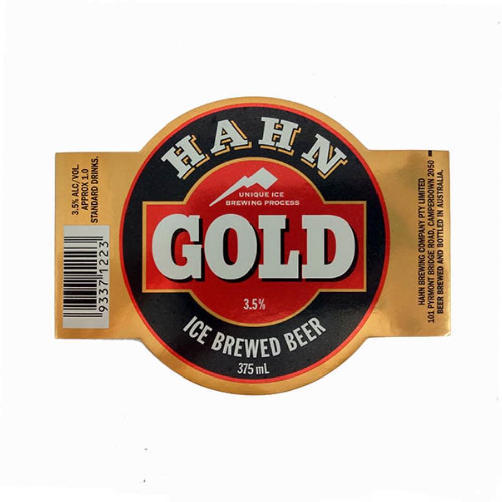 Rótulo De Cerveja Austrália Hahn Gold