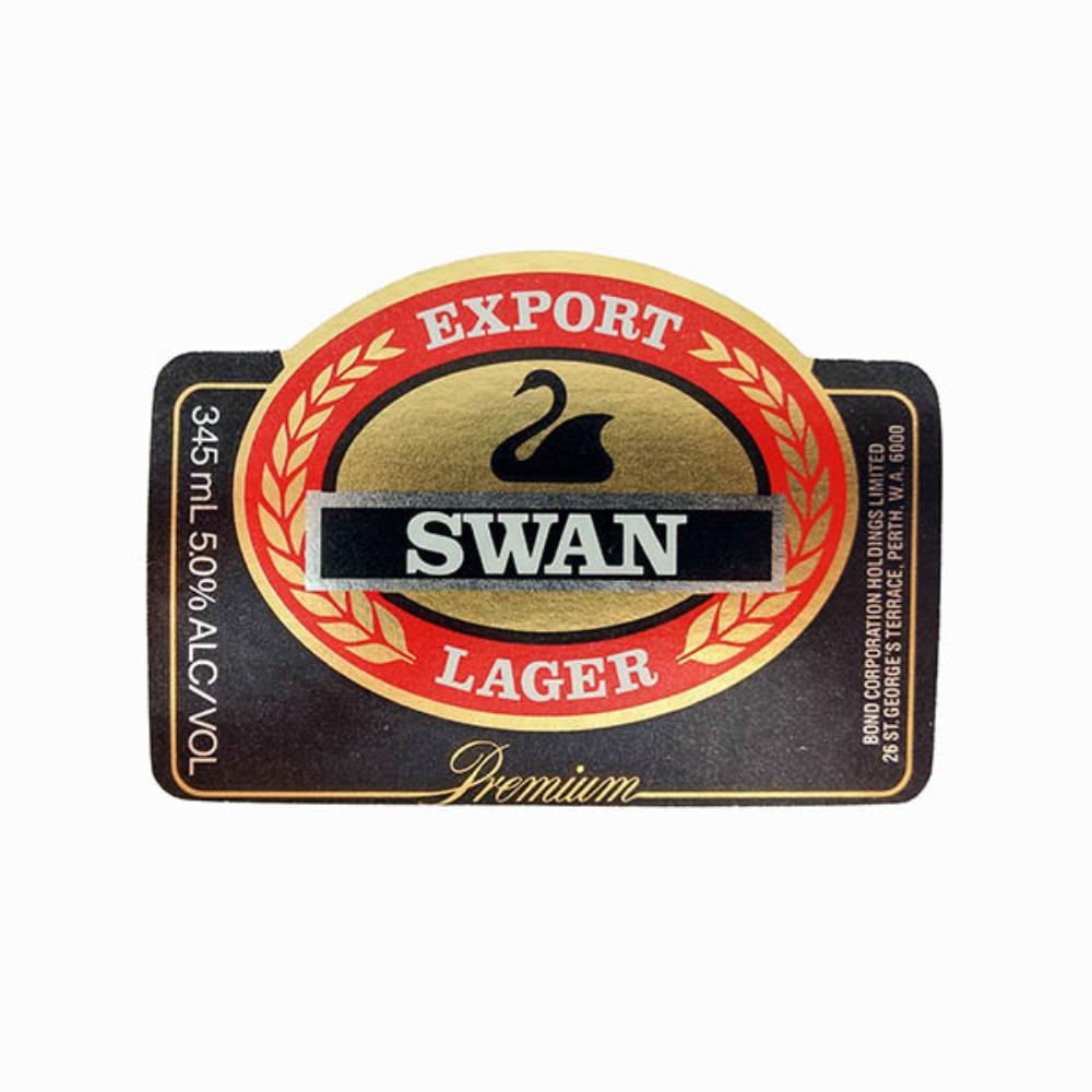 Rótulo De Cerveja Austrália Swan Export Lager