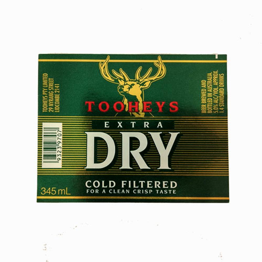 Rótulo De Cerveja Austrália Tooheys Extra Dry 2