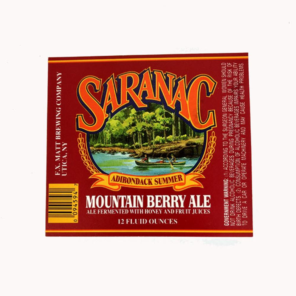 Rótulo de cerveja Eua Saranac Mountain Berry Ale