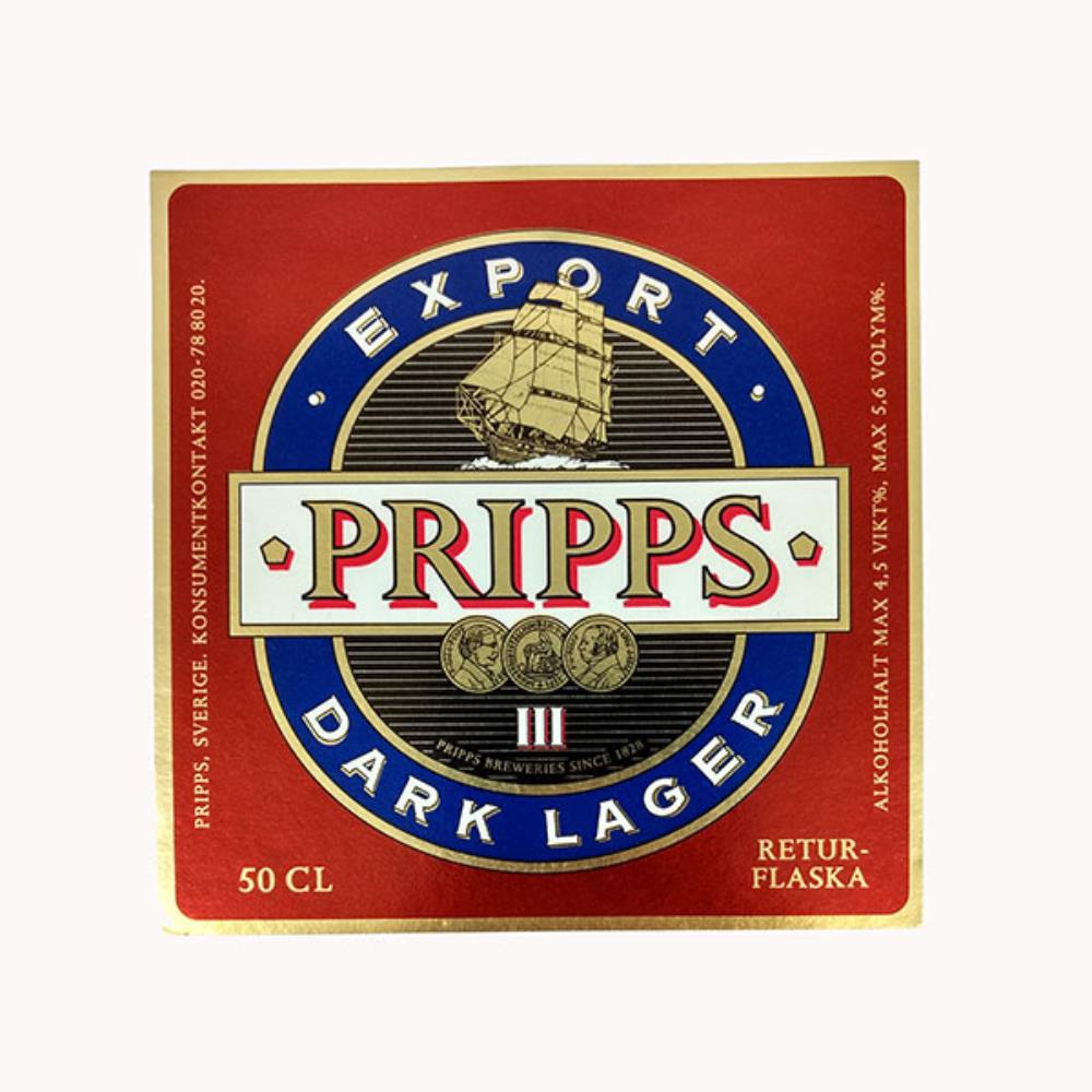 Rótulo de Cerveja Suécia Pripps Dark Lager