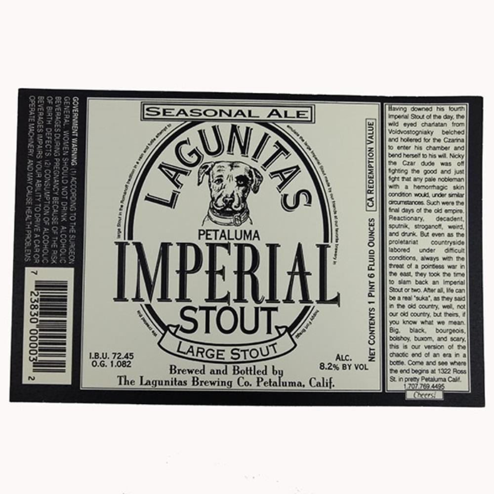 Rótulo de Cerveja EUA Lagutinas Imperial Stout