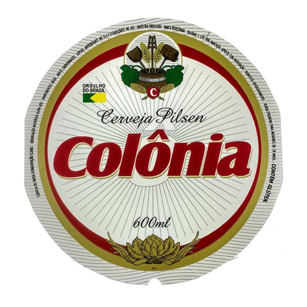 Rótulo de cerveja Colônia Pilsen 600ml