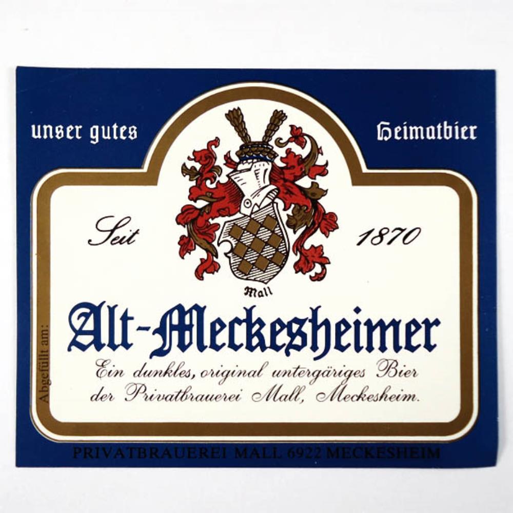 Rótulo de Cerveja Alemanha Alt-Meckesheimer