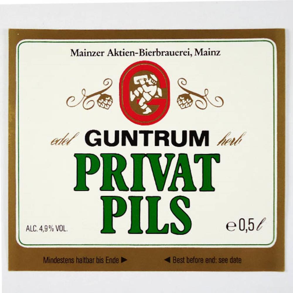 Rótulo de Cerveja Alemanha Guntrum Privat Pils