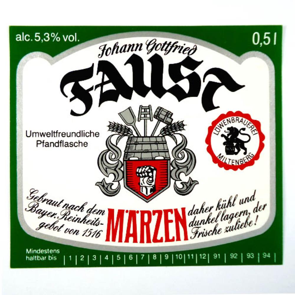 Rótulo de Cerveja Alemanha Löwenbrauerei Miltenber
