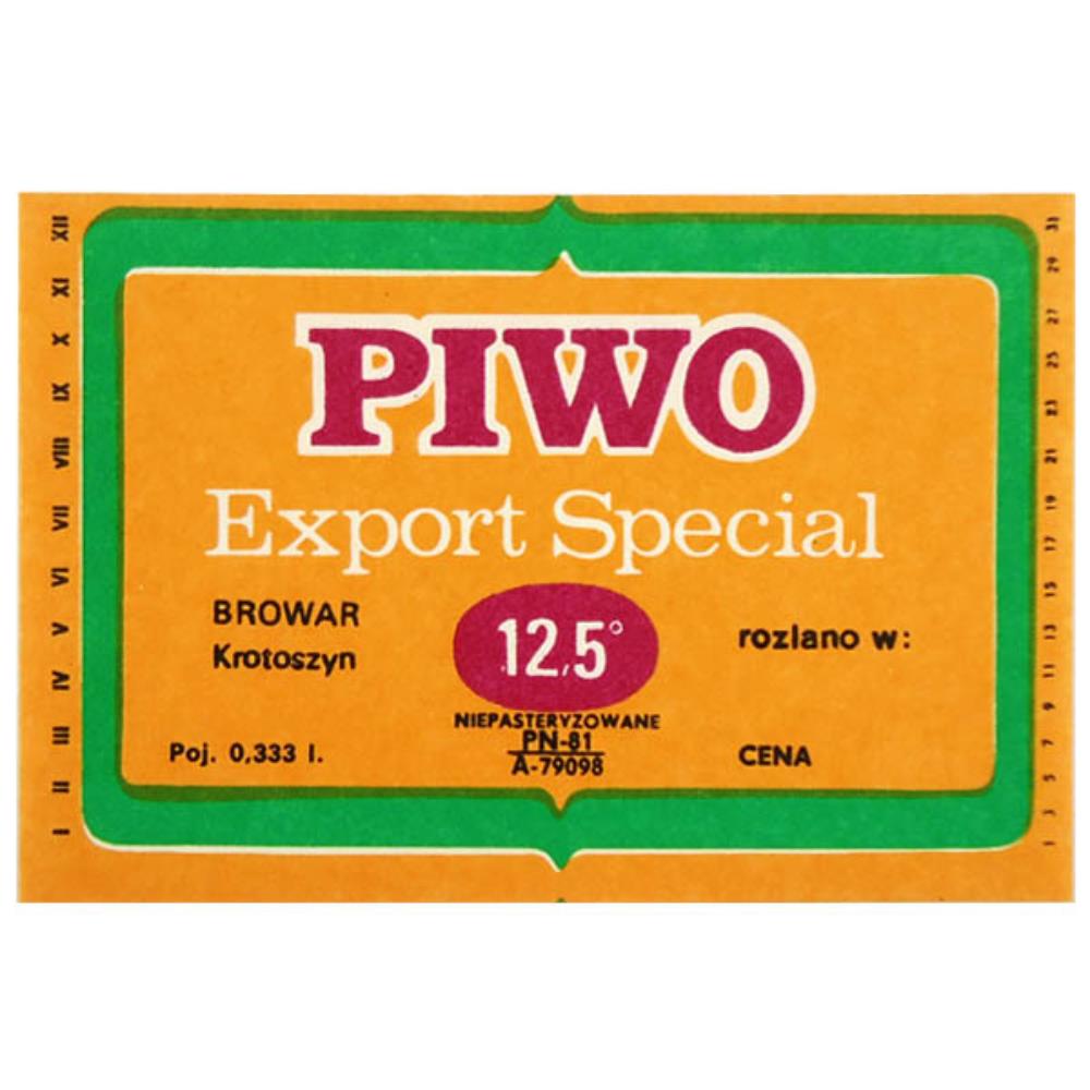 Rótulo de Cerveja Polônia Krotoszyn Piwo Export Sp