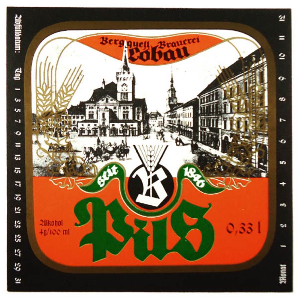 Rótulo de Cerveja Alemanha Bergquell Brauerei Löba