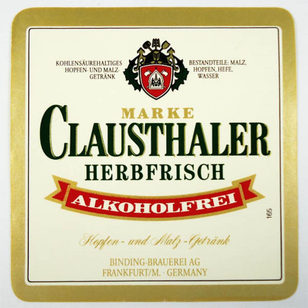 Rótulo De Cerveja Alemanha Clausthaler Alkoholfrei