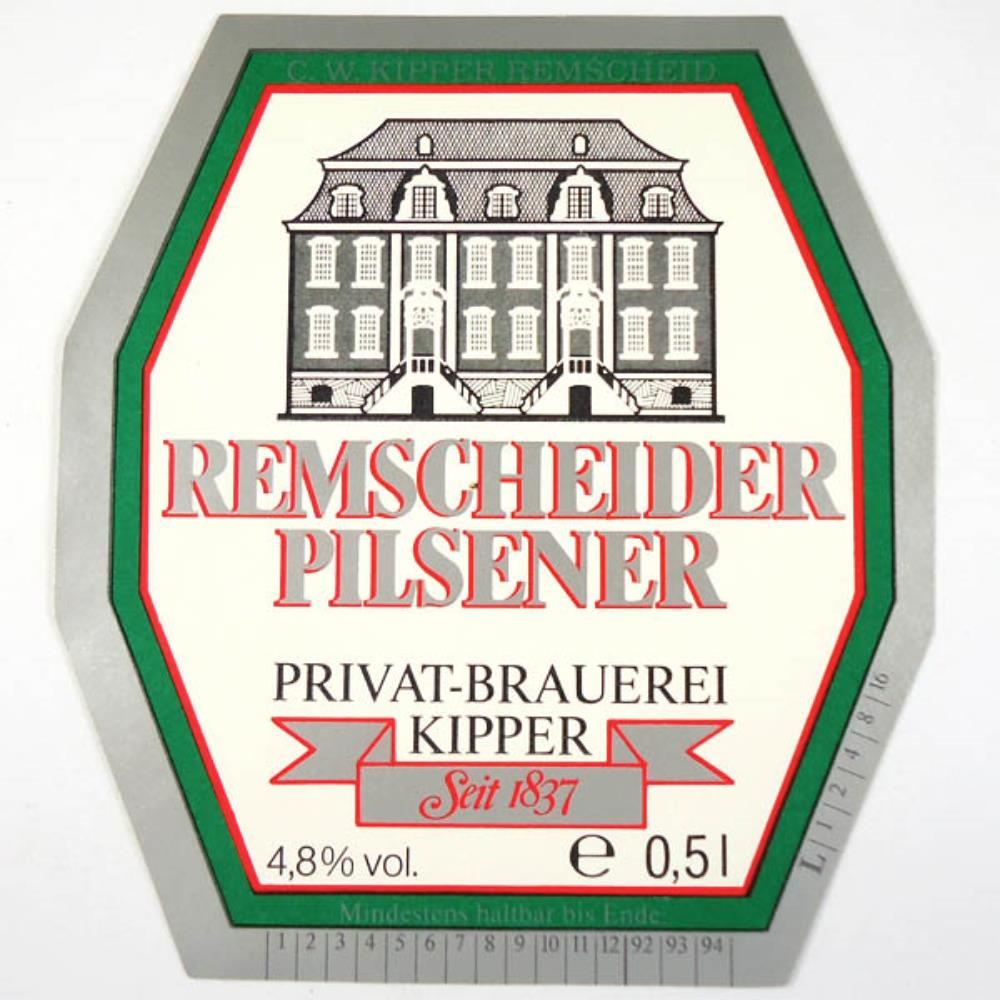 Rótulo de Cerveja Alemanha Kipper C W Remscheider 