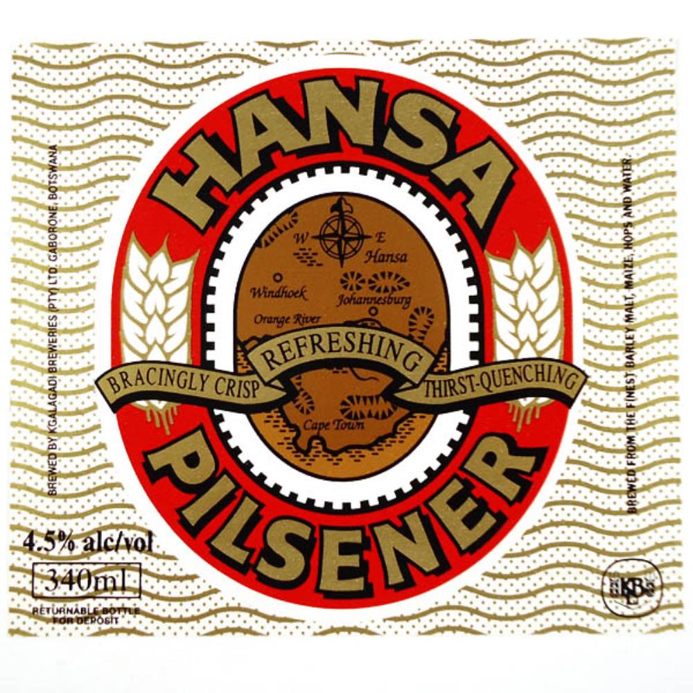 Rótulo De Cerveja África Do Sul Hansa Pilsener - K