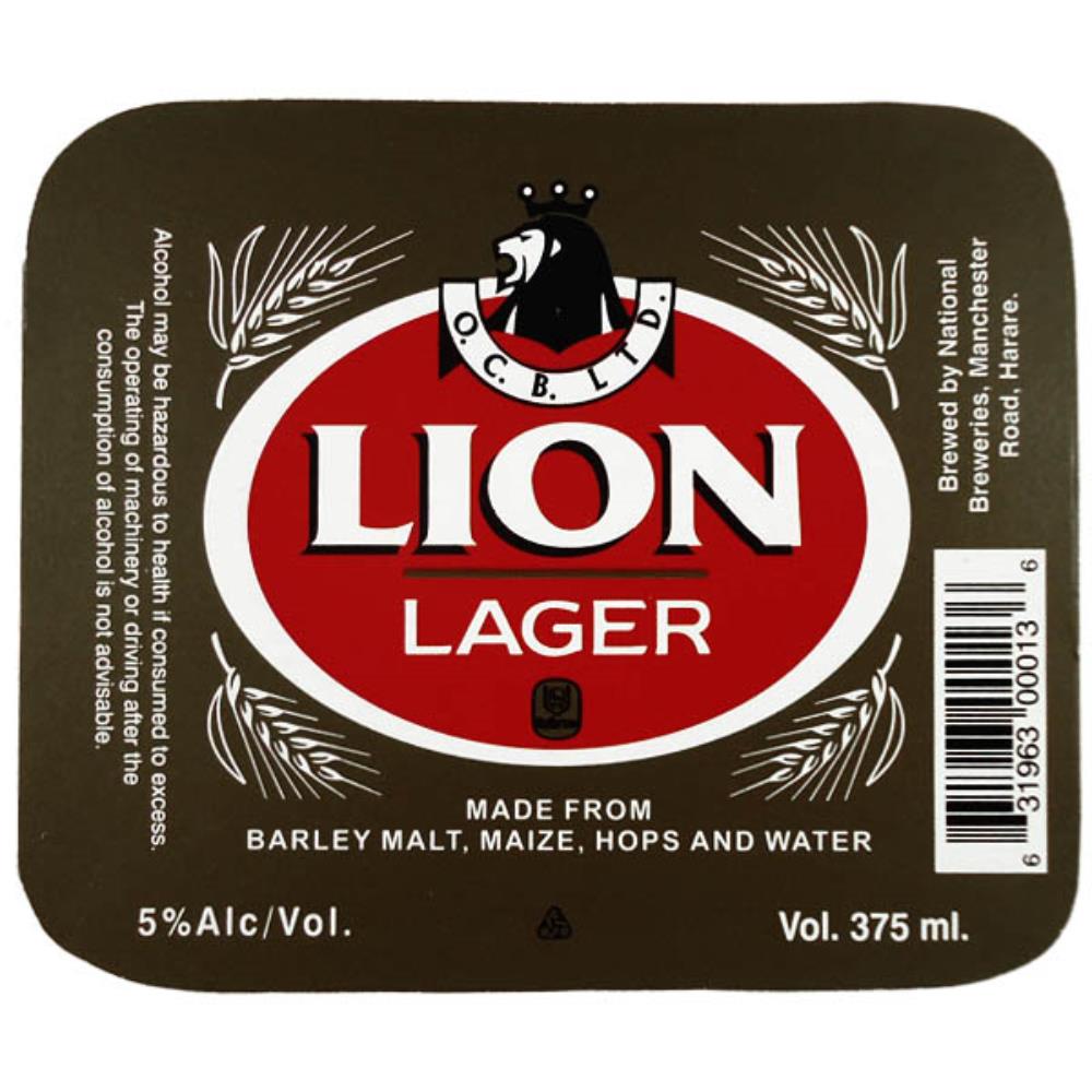 Rótulo De Cerveja Africa Do Sul Lion Lager vol 375