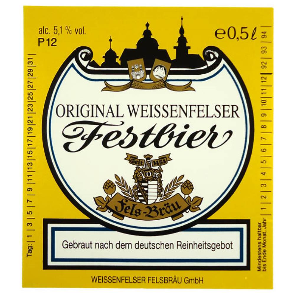 Rótulo De Cerveja Alemanha Weissenfelser Felsbraeu