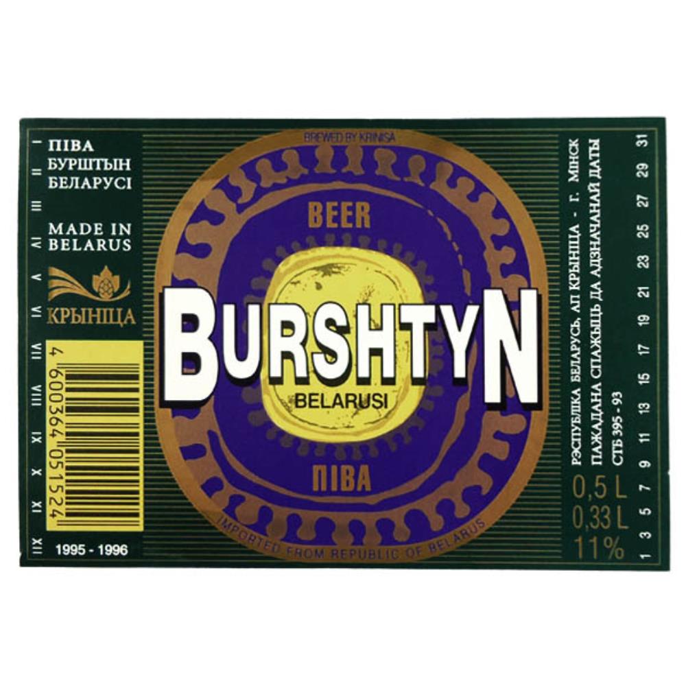 Rótulo de Cerveja Bielorrússia Krynica Burshtyn Be