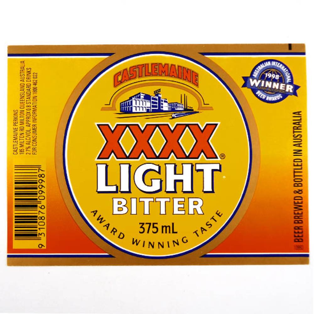 Rótulo de Cerveja Austrália Castlemaine XXXX Light