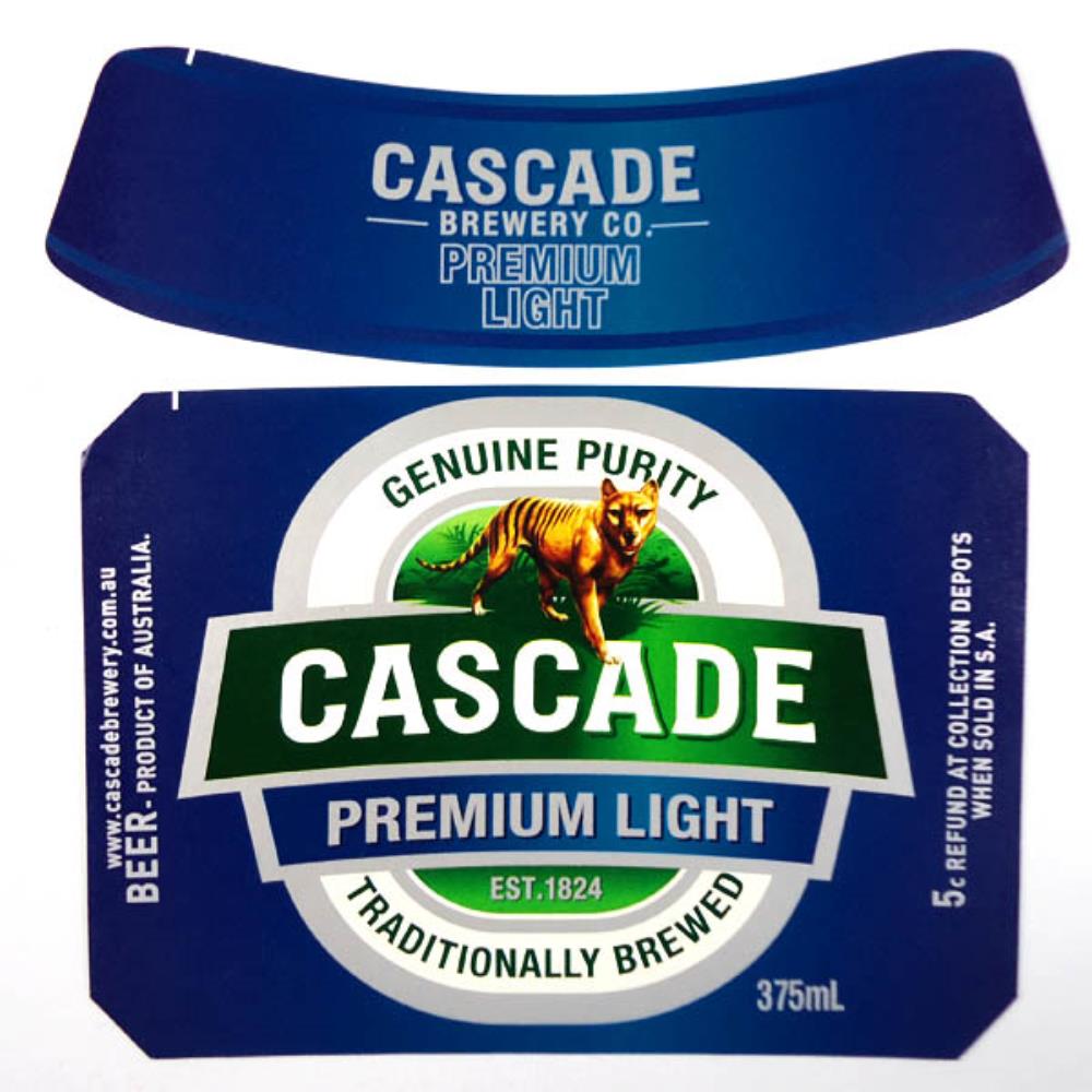 Rótulo De Cerveja Austrália Cascade Premium Light