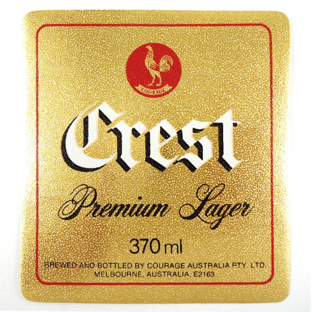 Rótulo de Cerveja Austrália Courage Premium Lager 
