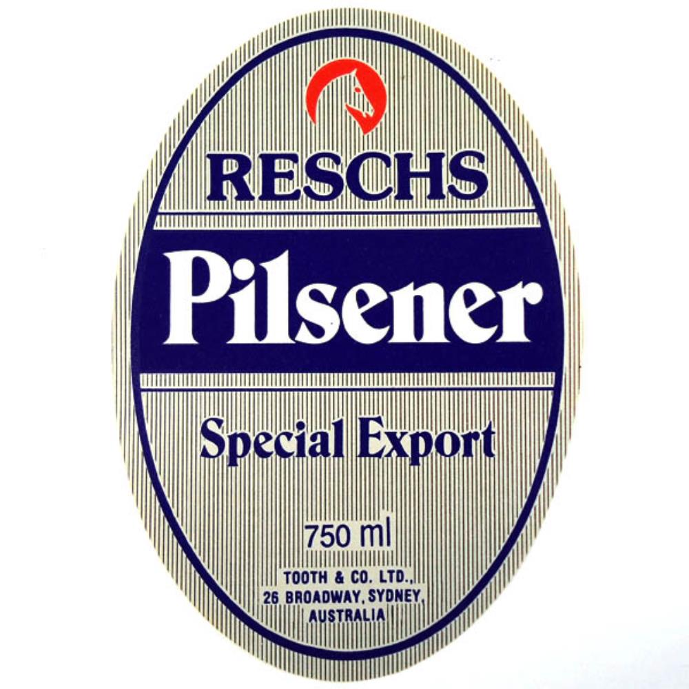 Rótulo de Cerveja Austrália Reschs Pilsener Specia