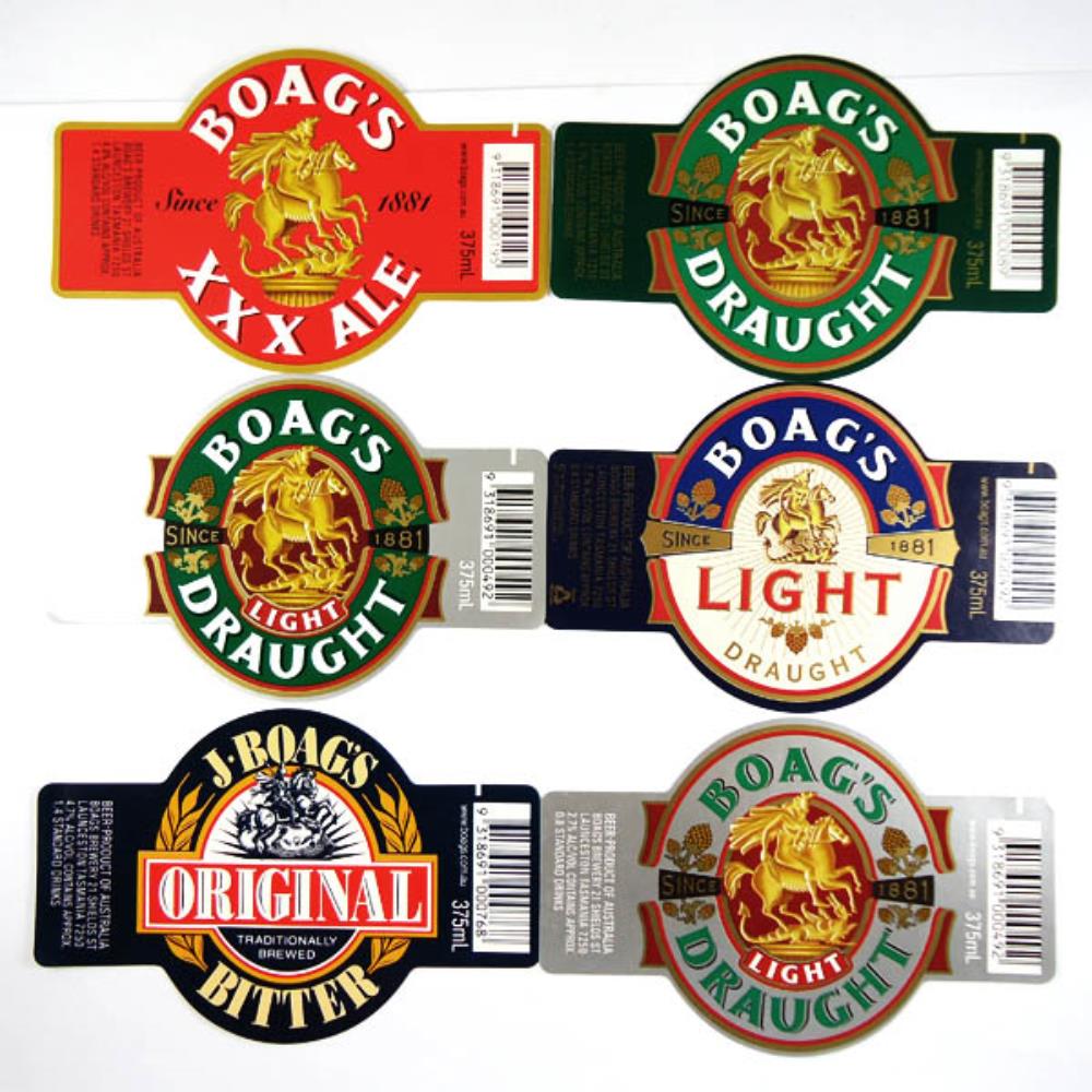 Rótulos de Cerveja Austrália Boags Lote 1