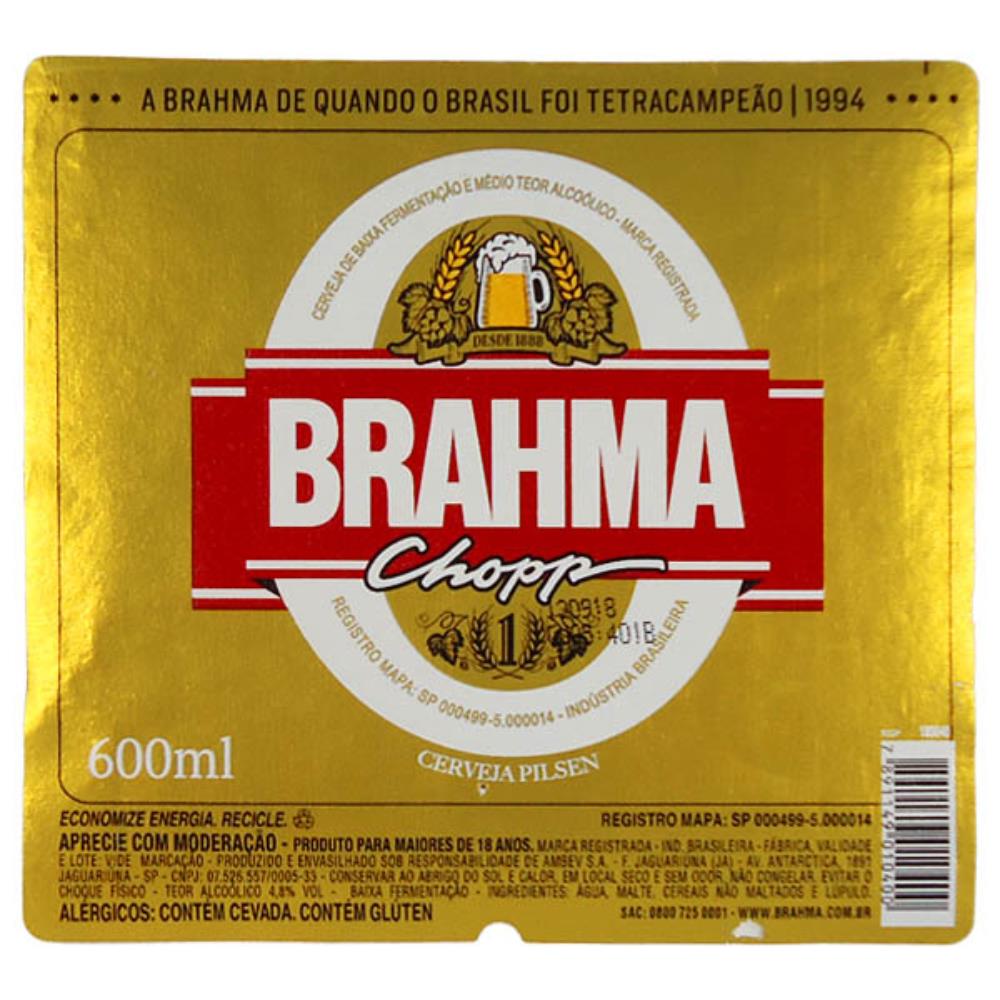 Brahma Campeões 600ml - Tetracampeão