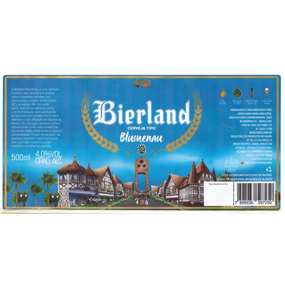 Bierland Cerveja Tipo Blumenau 500 ml 2019