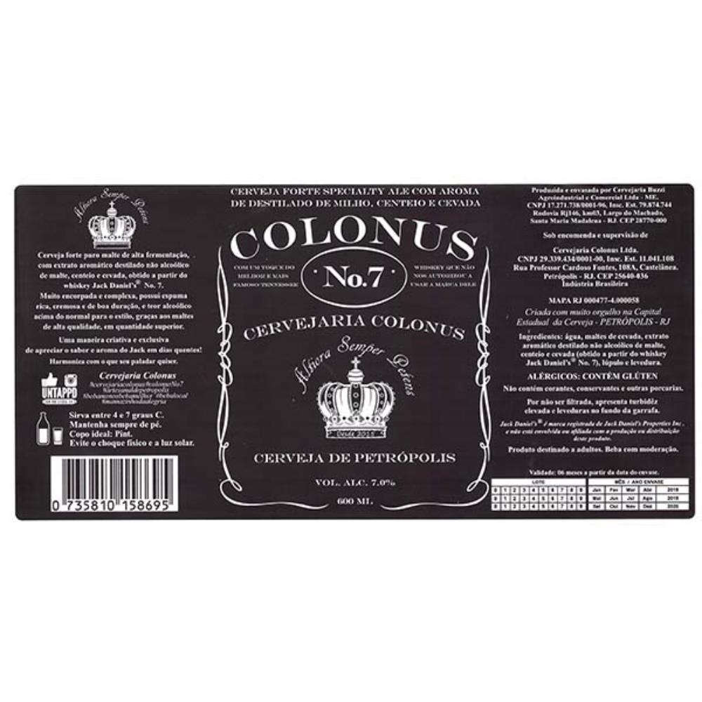 Colonus Cerveja de Petrópolis Nº 7  600 ml