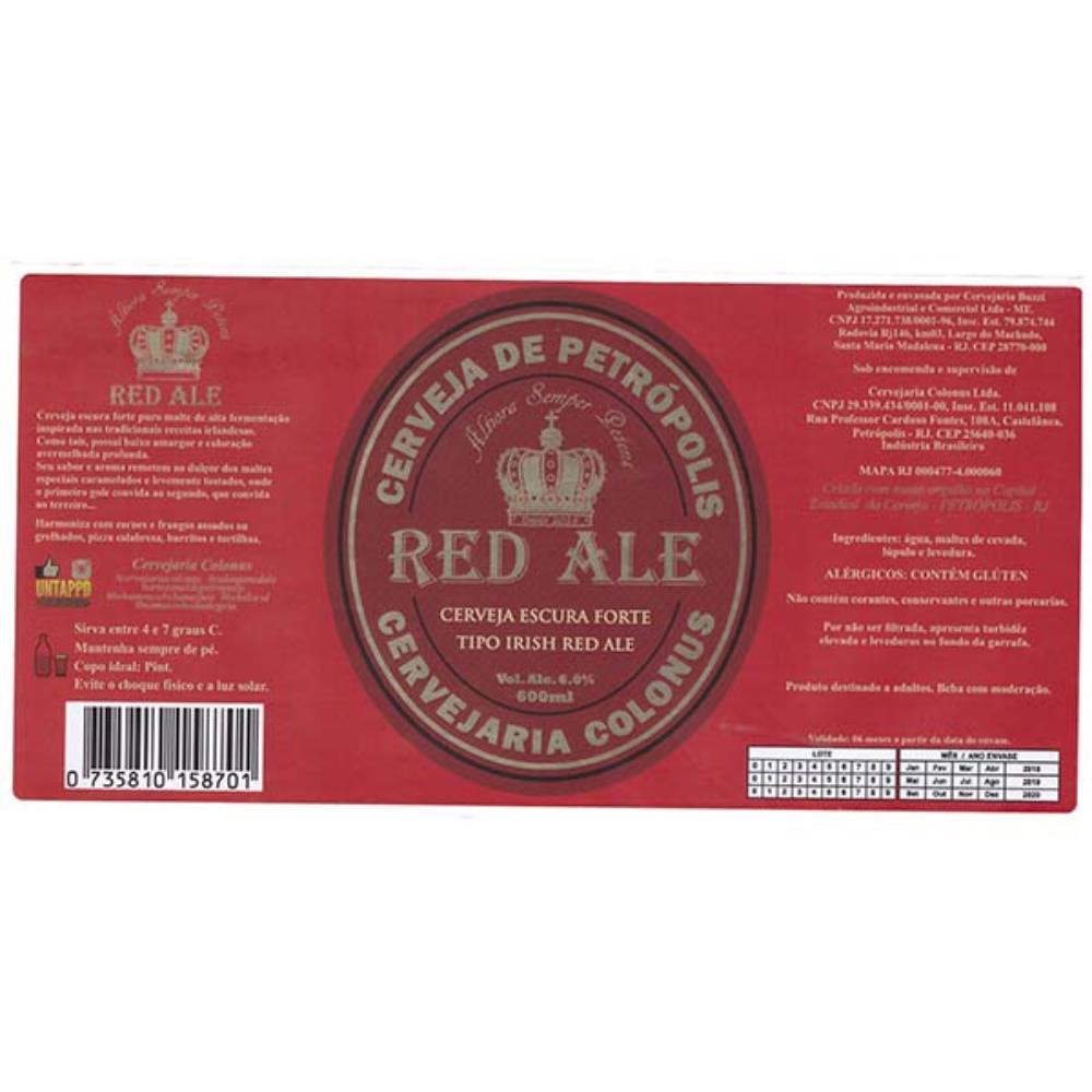 Colonus Cerveja de Petrópolis Red Ale 600 ml